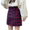 Fashion Women Plaid Printed Skirt Strap Elastic Ladies Slim Short Skirts