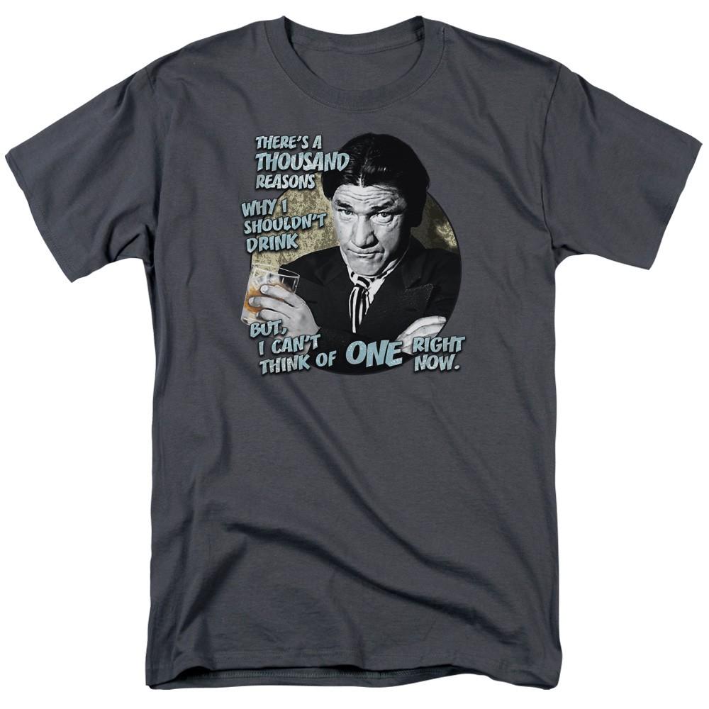 Three Stooges - Drink - Adult Unisex Short Sleeve T-Shirt - Gray 2XL