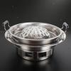 Tragbare Edelstahl-BBQ-Pfanne Koreanischer BBQ-Grill Metall-Grillpfanne für professionelles Grilltablett Haushalts-BBQ-Pfanne Wiederverwendbarer Grill