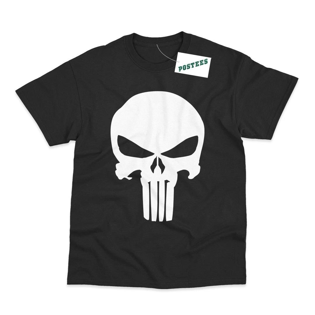 Skull Logo Inspired by Punisher Printed T-Shirt M