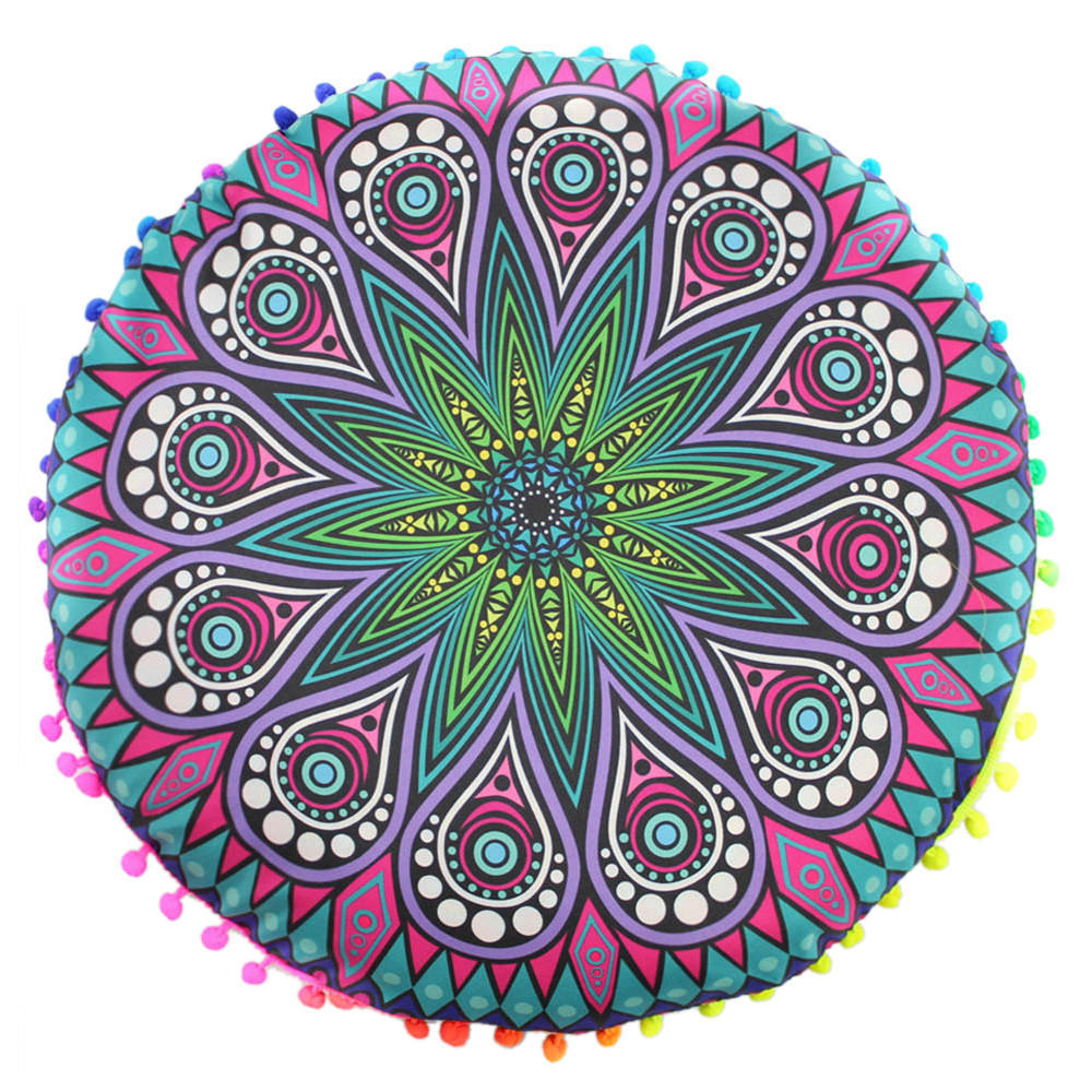 Indian  Floor Pillows Round Bohemian Cushion Pillows Cover Case Cushions 