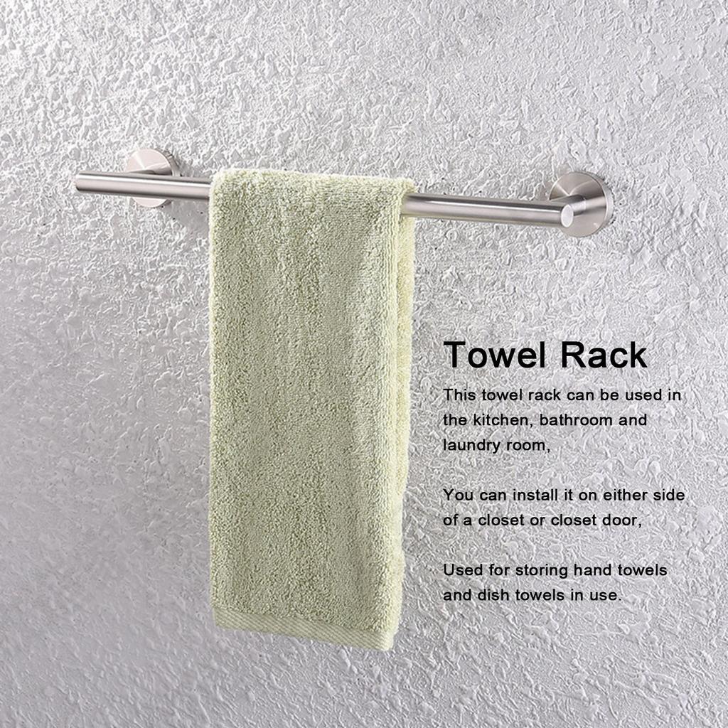 Bath Towel Bar, 17.7inch Stainless Steel Wall Mounted Towel Holder 11bs Load Capacity Brushed Modern Holder Robe for Home Bathroom Accessorie