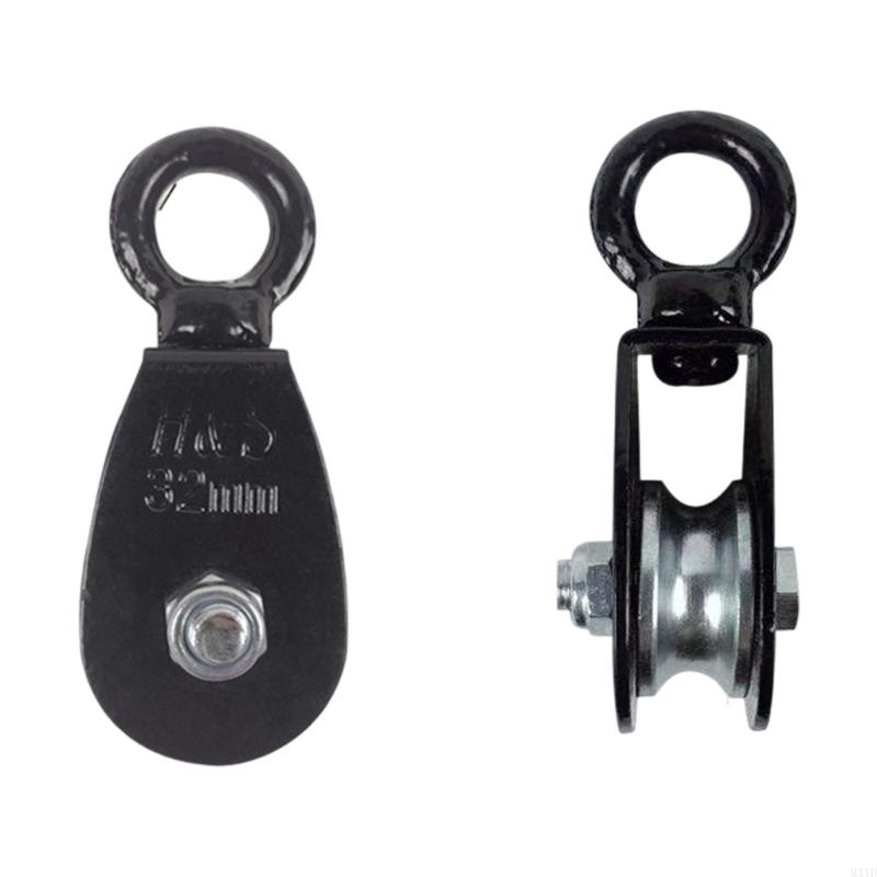 Professional Grade Swivels Hook Pulley System With Adjustable Rope Wide Body Bearing Pulley For Easy Installation M4YD