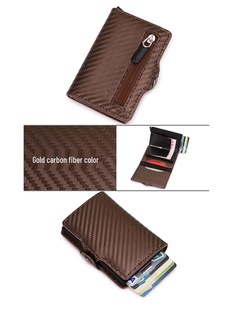 RFID Carbon Fiber Multi-Card Wallet - Anti-Demagnetization, Multi-Functional Credit Card Holder