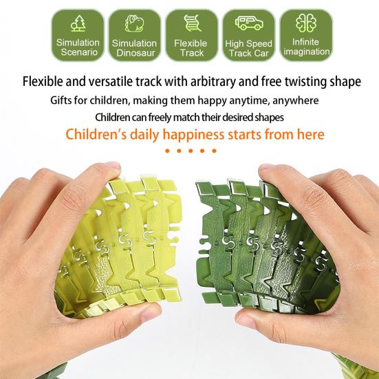 Kids Dinosaur Train Toy DIY Track Building Dino Train Fine Motor Skills Toddlers