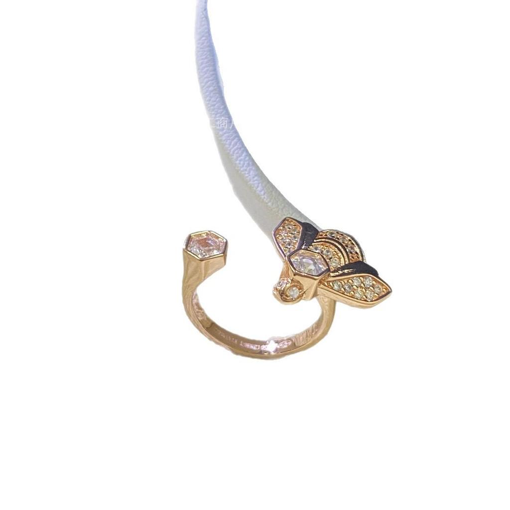 Elegant Shangmei Gold Bee Open Ring for Women