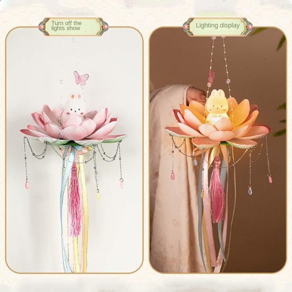 DIY Rabbit Lotus Lantern Material Package Mid-Autumn Festival Lantern  Festive Atmosphere