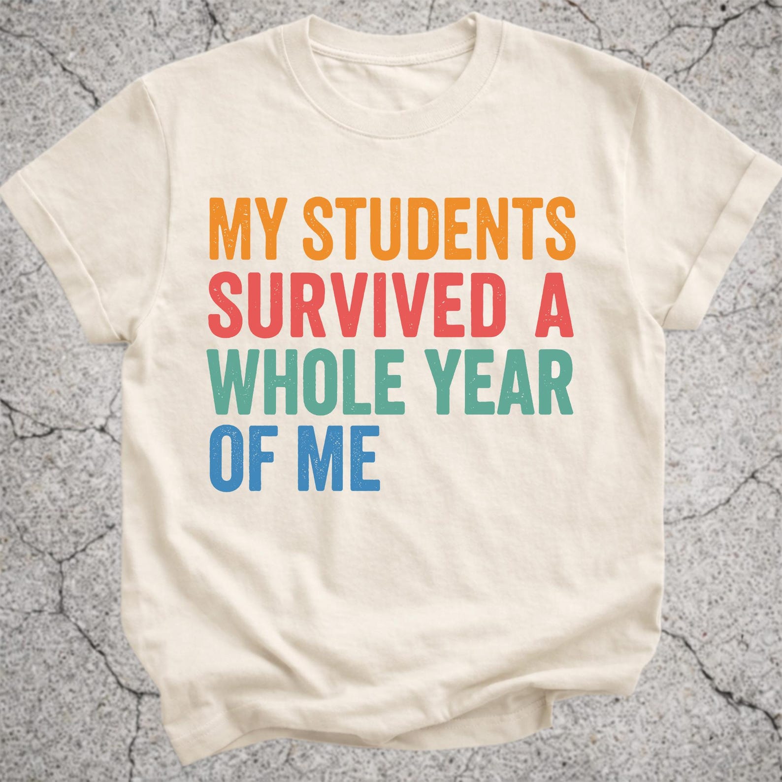 Funny Teacher Shirt, My Students Survived A Whole Year Of Me Tee, End Of School Year Gift, Teacher Appreciation T-Shirt M