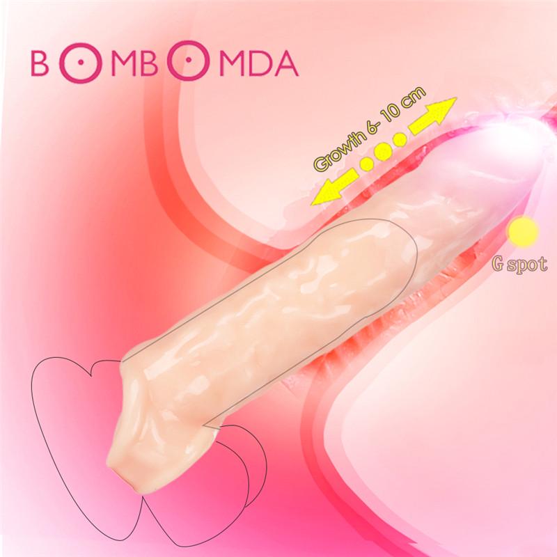 Penis Extender Sex Toys For Men Reusable Condom Dick Sleeve Male Realistic Cock Delay Penis Sleeve