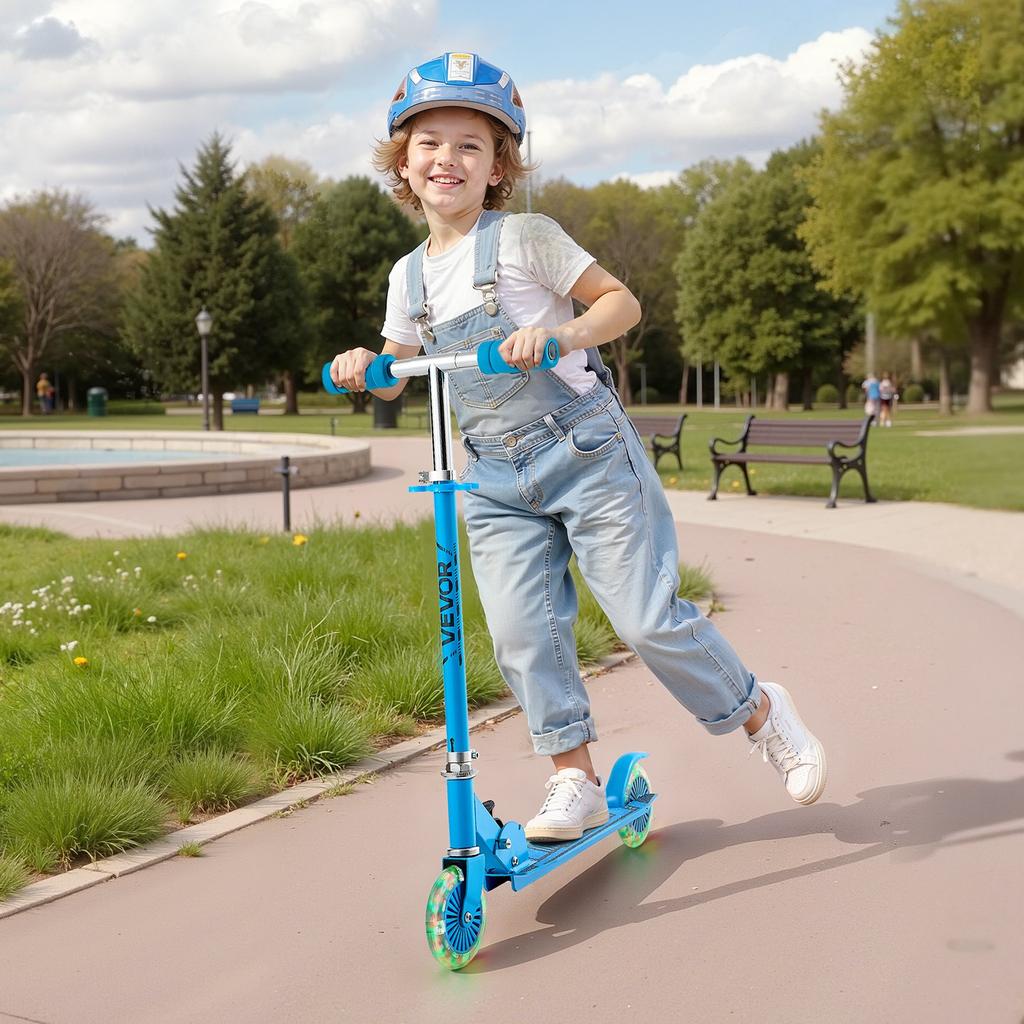 VEVOR Roller für Kinder ab 3 Jahren, 2-rädriger Kleinkind-Scooter mit leuchtenden Rädern, höhenverstellbarer Lenker, breites Anti-Rutsch-Trittbrett