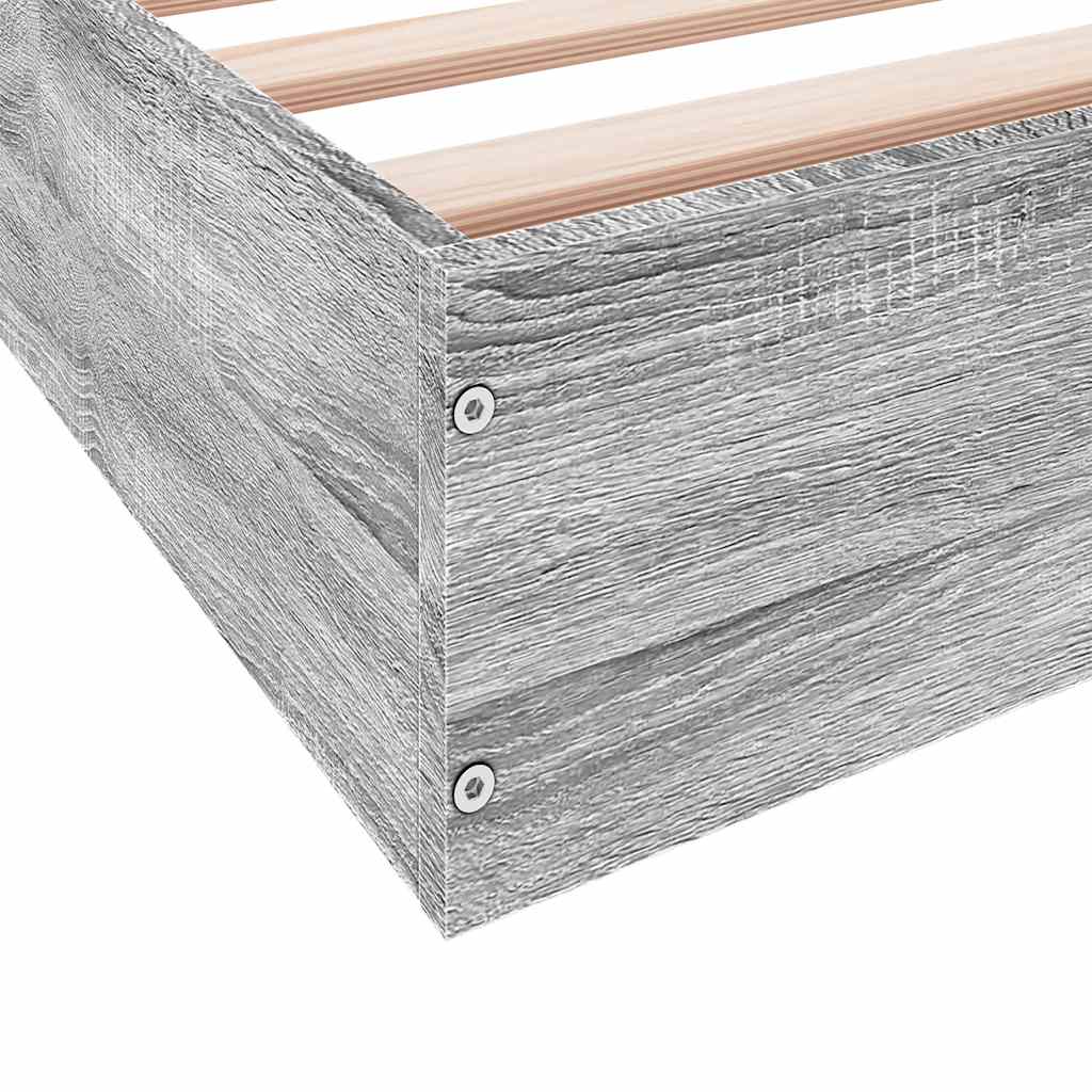 Bed Frame without Mattress Gray Sonoma 180 x 200 cm Engineered Wood