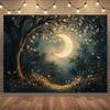 1pc Magic Forest Moonlight Tapestry, Polyester Fabric, Machine Washable, Suitable for Bedroom and Living Room Decoration