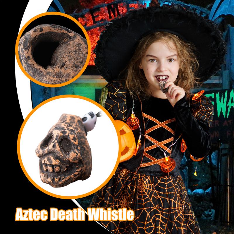 Aztec Death Whistle Loud SpookyHuman-like Screams Battle Whistle Outdoor Camping Emergency Whistle Halloween AtmosphereCreation