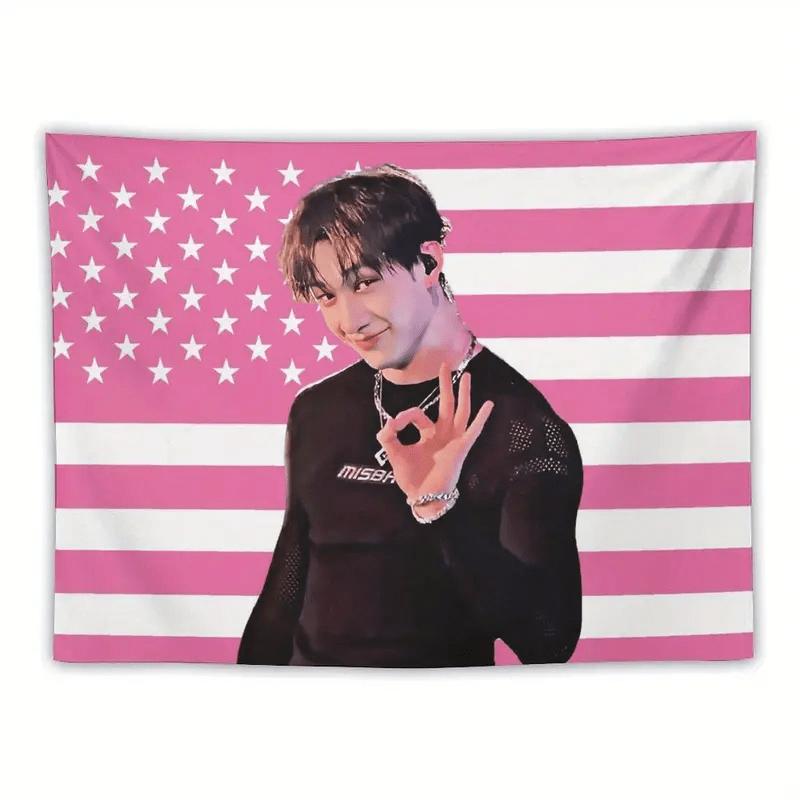 Pink American Flag Tapestry Idol Funny Background Cloth Star chasing Enthusiast Atmosphere Room Decoration 100X70CM