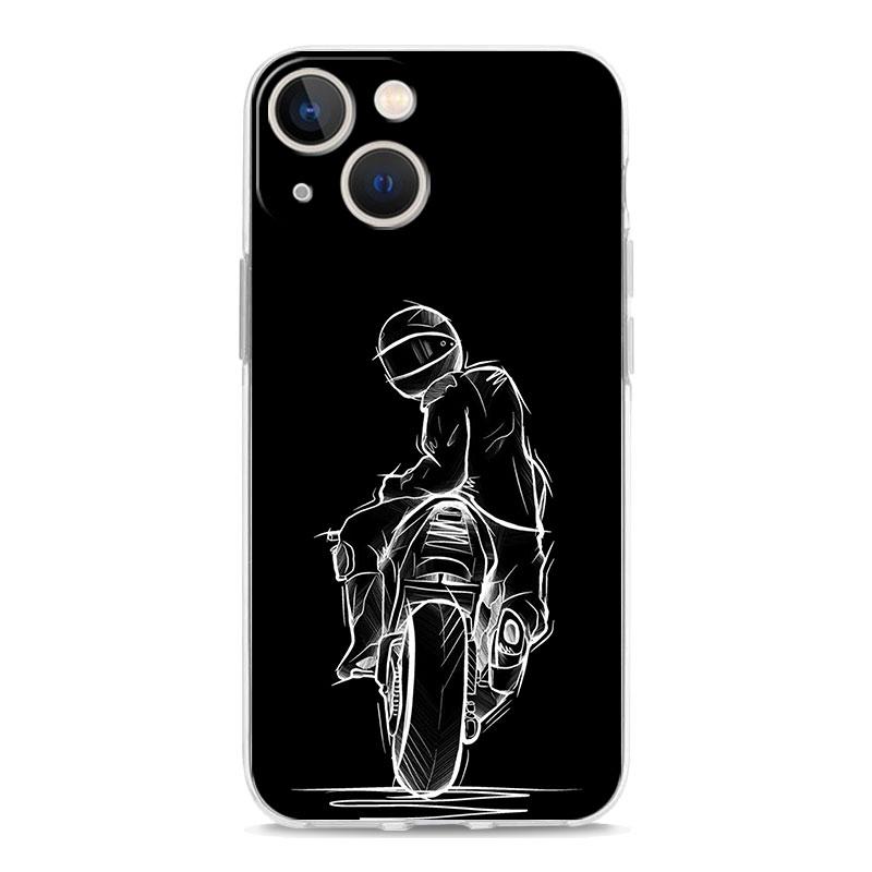 Phone Case For iPhone 17 Air Cases iPhone 16 15 12 13 14 Pro Max SE 7 8 Plus iPhone11 Clear Soft Cover Cool Motorcycle