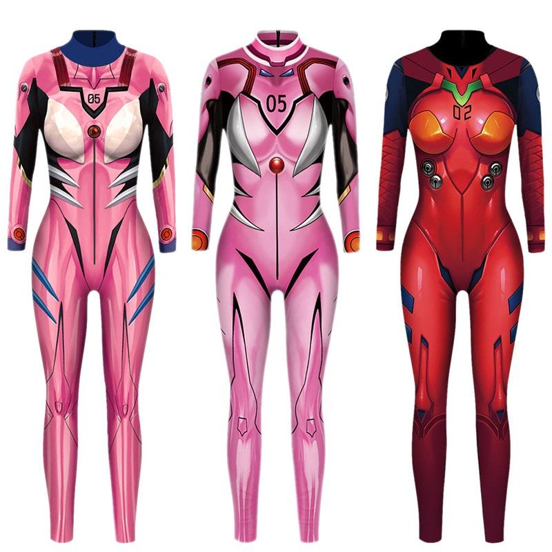 Oszałamiający Eva Neon Genesis Evangelion Asuka Langley Zentai Rajstopy Body Kostium Cosplay Dla Kobiet