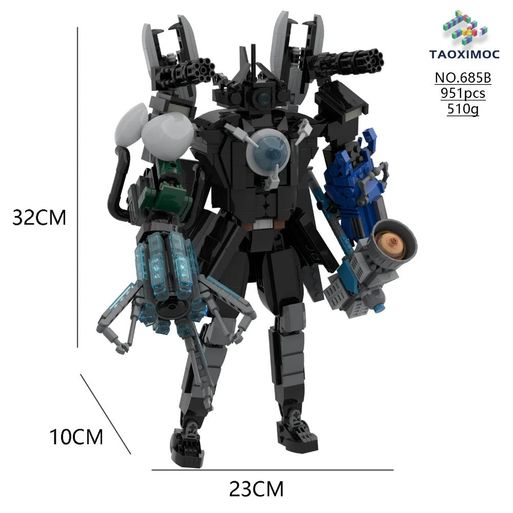 Skibidi Toilet Titan TV Man Speakerman Horror Game Bosses Camara Building Block Cartoon Doll Model Kids Birthday Halloween Gift