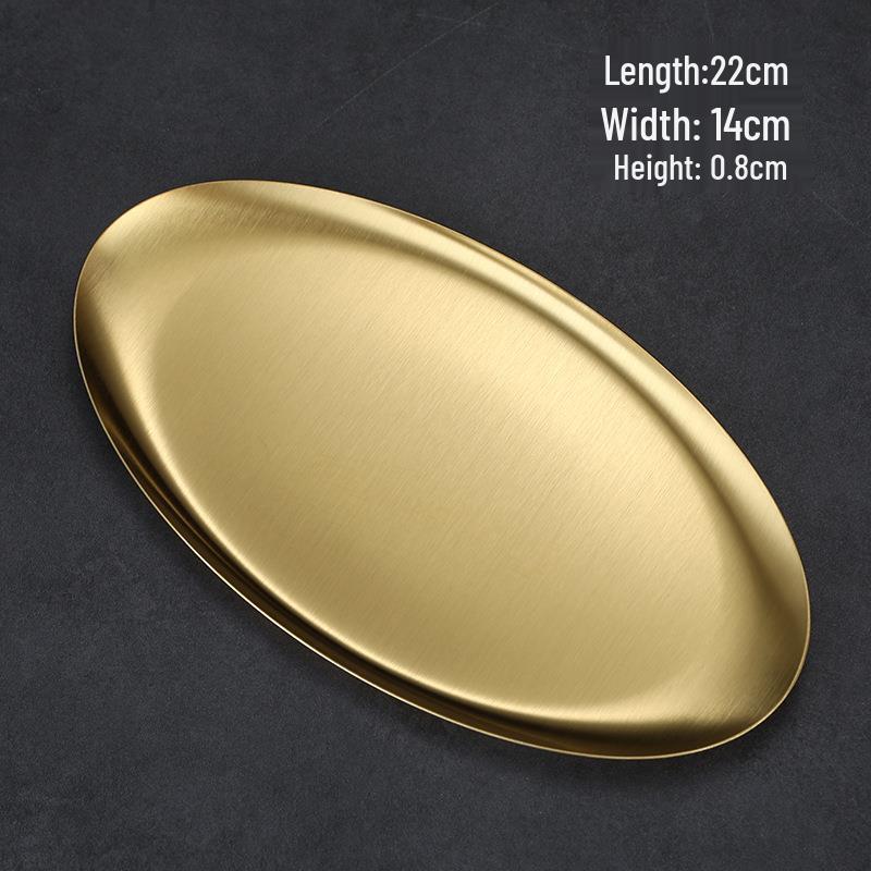 Korean Stainless Steel BBQ Gold Cutlery Round Plate