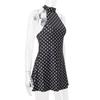 Mini Abito Elegante da Donna a Pois con Scollo all'Americana Alta Moda Sexy Schiena Scoperta Slim Fit A-line Abito a Pois per Serata Romantica Occasioni Speciali