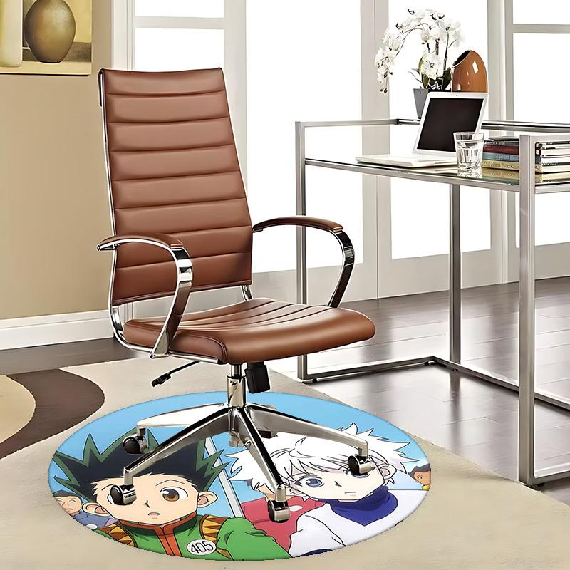 

1pc Hunter x Hunter Killua & Gon Round Carpet - Anime Cartoon Design Office Chair Mat, Non-Slip Rug for Home Decor, Living Room, Bedroom, Game Room, D 80cm by 80cm