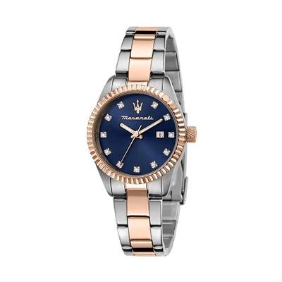 Competizione Crystal Accents Two Tone Stainless Steel Blue Dial Quartz R8853100507 100M Women's Watch