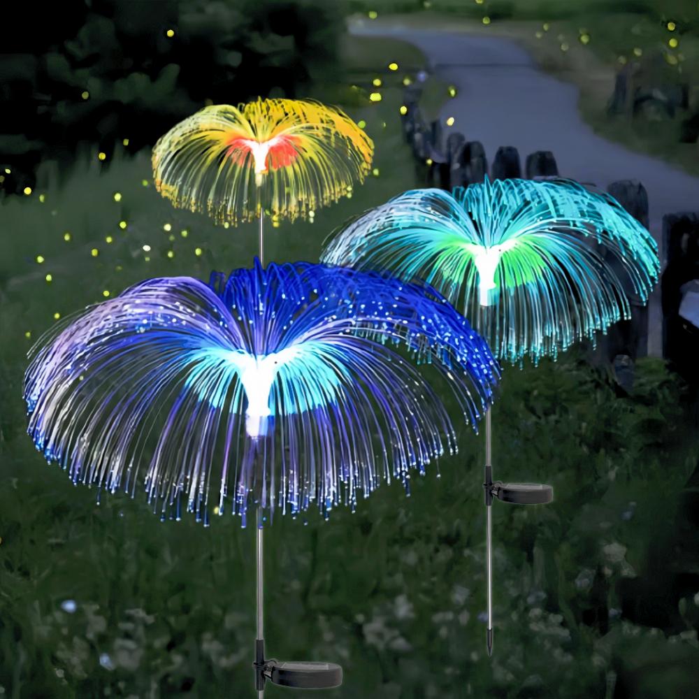1PC Solar Optical Fiber Jellyfish Light Outdoor Waterproof 1/2/3/5 Layer  for Pathway Outside Pathway Lawn Patio Outside Decor