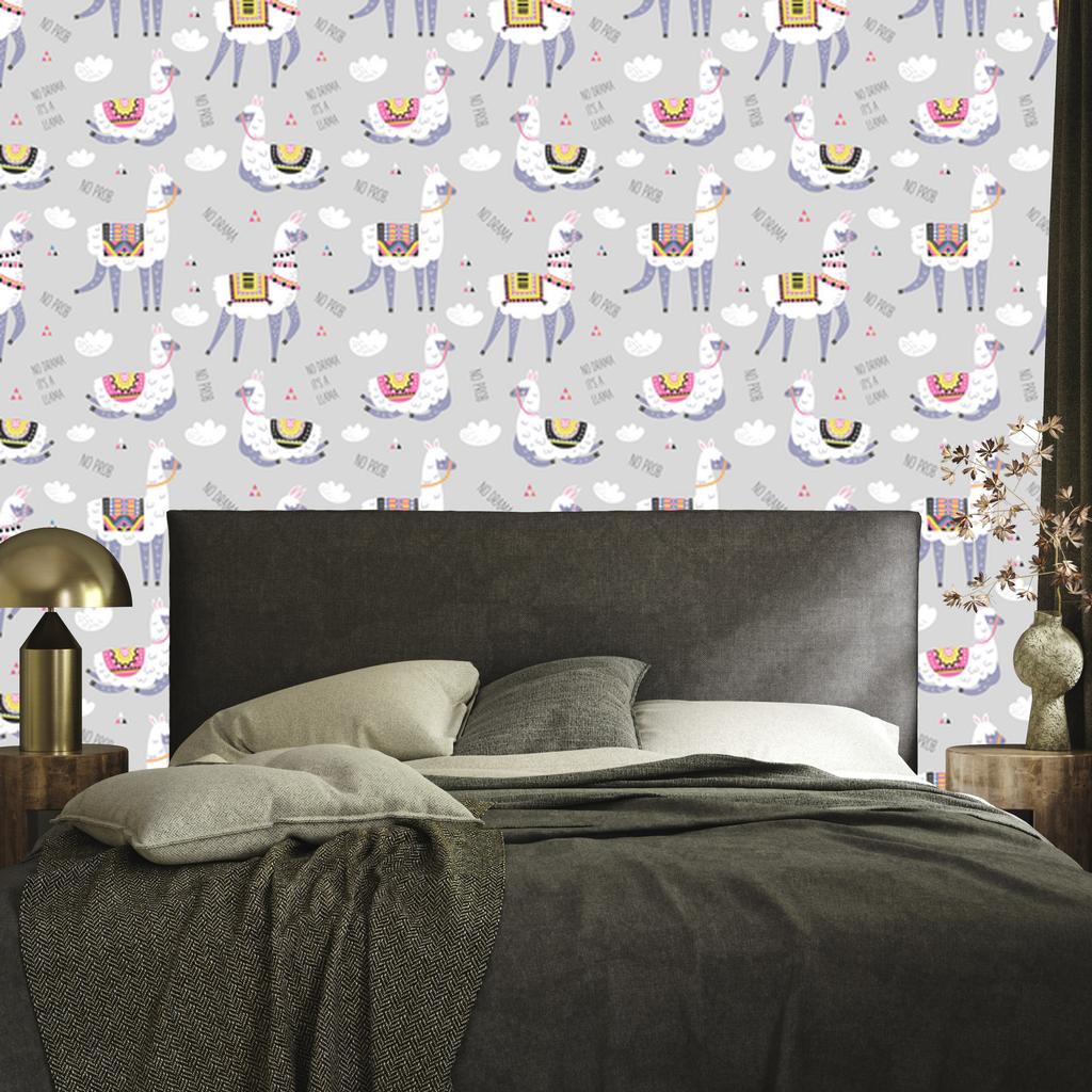 Clouds, animals, and llama wallpaper for living room and bedroom 50x1000