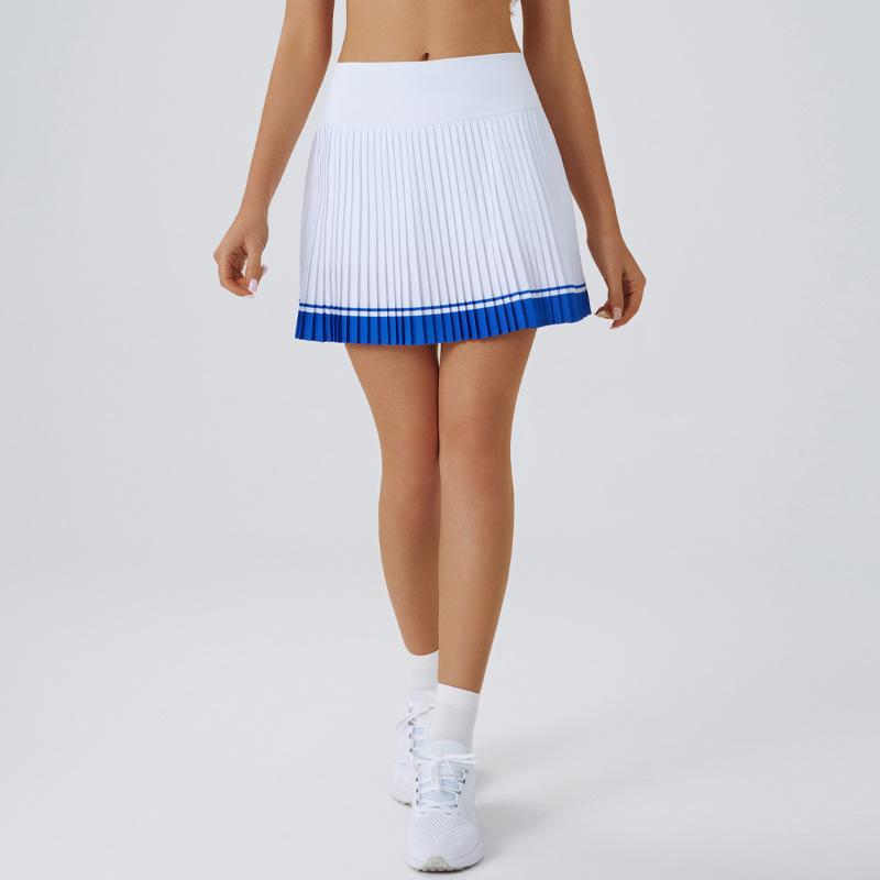 Casual stretch high waist fashion sports skirt quick-drying double-layer pleated skirt fitness yoga tennis suit