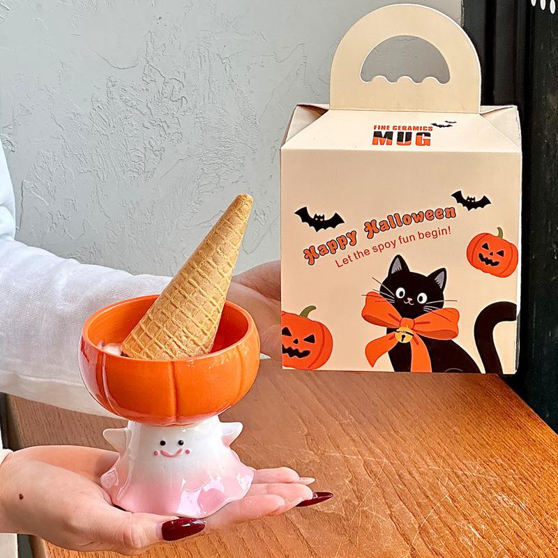 Birthday gift cute funny ghost water cup pumpkin ceramic mug for girl girlfriend Halloween souvenir