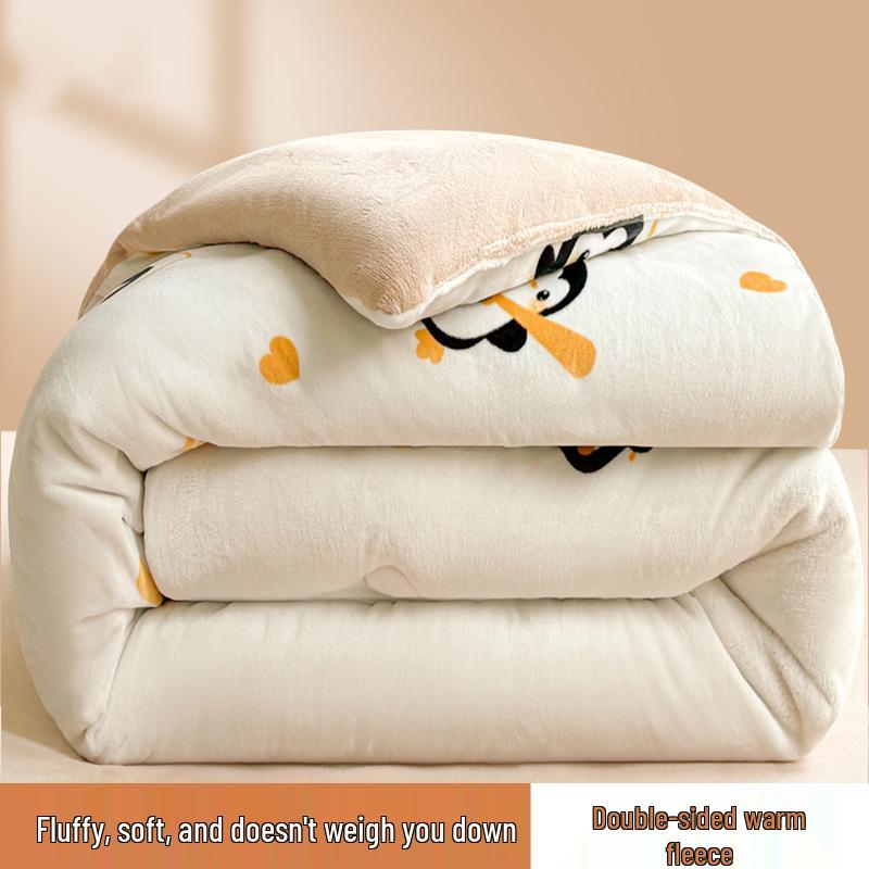 Thickened Velvet Quilt: Warm Coral Fleece for Winter, Spring, and Autumn
