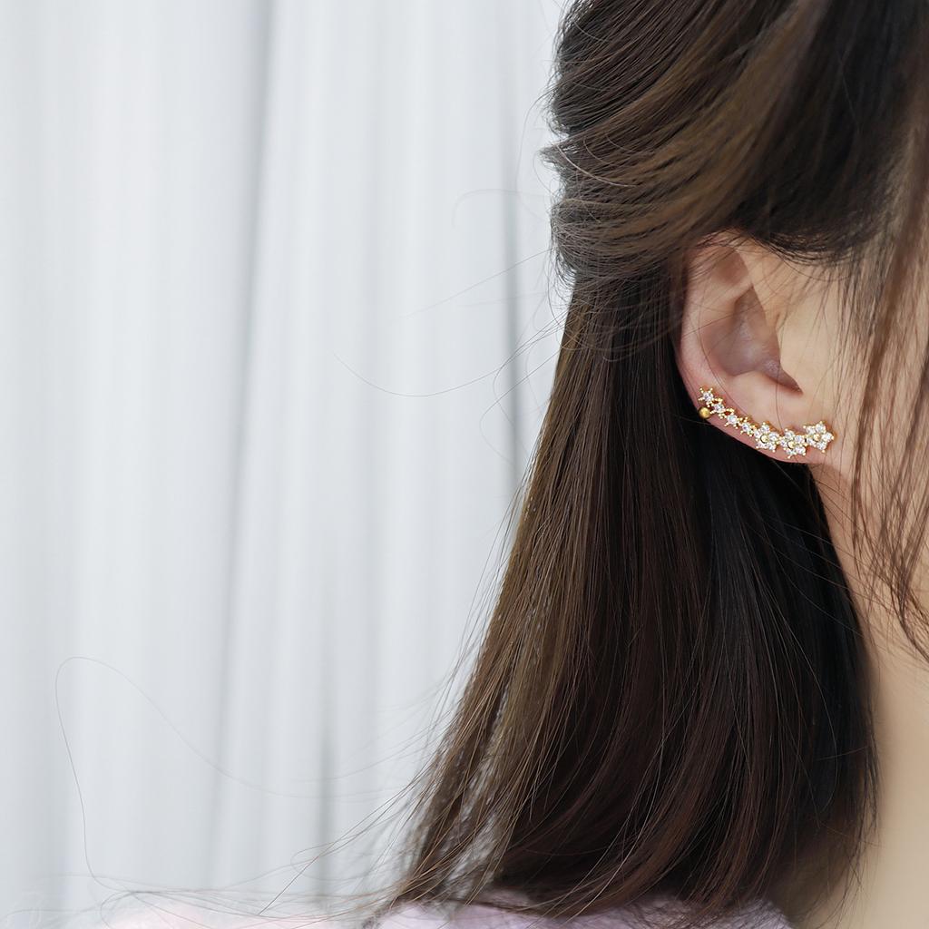 Design Fashion Jewelry 14K Real Gold Plating AAA Zircon Multiple Star Earrings Elegant Women's Wedding Party Earrings