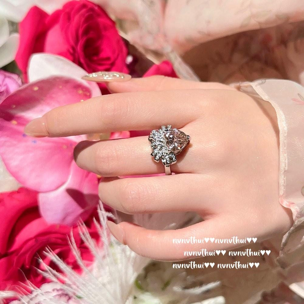 Papalacha, Pink Crystal Flower Bracelet, Rich Family Gold, 18K Gold Plated, Barbie Pink Strawberry Zircon Ring.