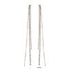 Korean Crystal Tassel Dangle Earrings - S925 Silver Niche Design