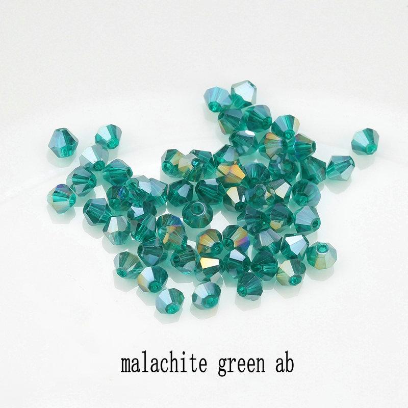 4mm 100pcs Shiny Crystal Beads Bicone Beads Glass Beads Loose Spacer Beads for Bracelet DIY Jewelry Making 200pcs