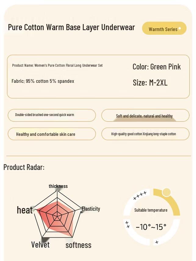 Xueqieman Women's Thin Thermal Underwear Set