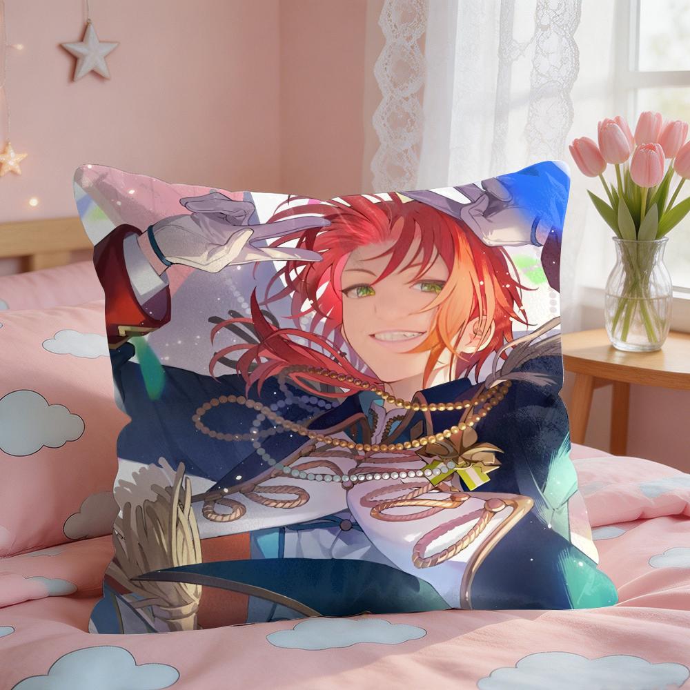 EEnsemble Stars Anime Cushion Cover Square Short Plush Pillow Case Living Room Sofa Home Decor Funda X