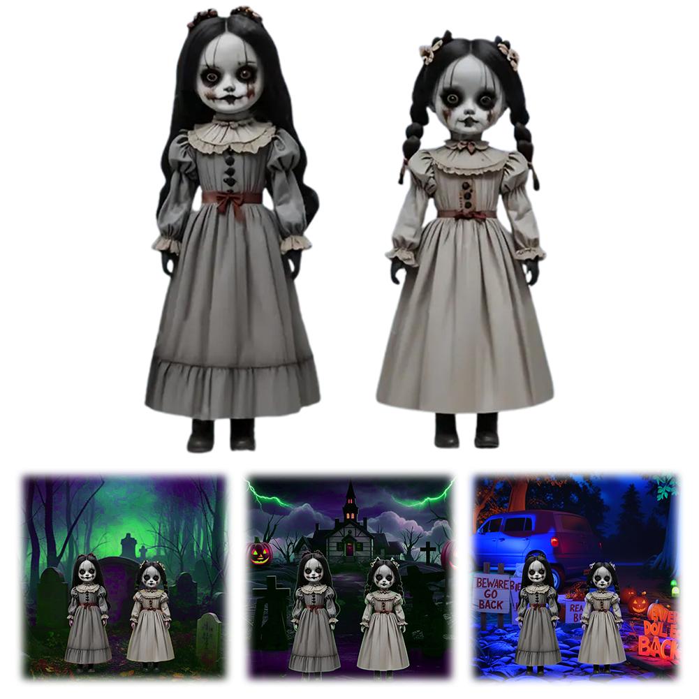 2pcs Halloween Ghost Doll Ground Decoration 2D Scary Doll Ground Plug-in Board outdoor horror ghost doll decorations Ornament