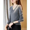 Demana Women's V-Neck Relaxed Fit Knit Sweater