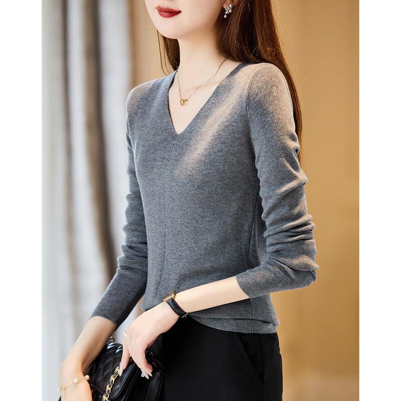 Demana Women's V-Neck Relaxed Fit Knit Sweater