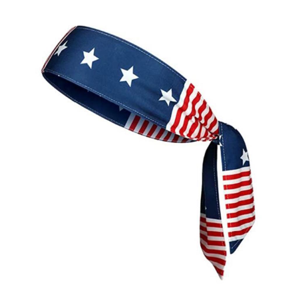 American Flag Independence Day Unisex Running Fitness Headband, Sports Yoga Sweatband, Elastic Cotton Headscarf