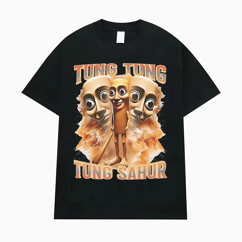 Tung Tung Sahur Fun Baseball Bat Stem 100% Cotton T-shirt Men's Clothing Fashion Humor Style T-shirt Summer Top T-shirt