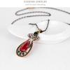 Women Date Jewelry Set Drop Modelling Rhinestone Trim Pendant Necklace + Earring Eardrop Ear Studs