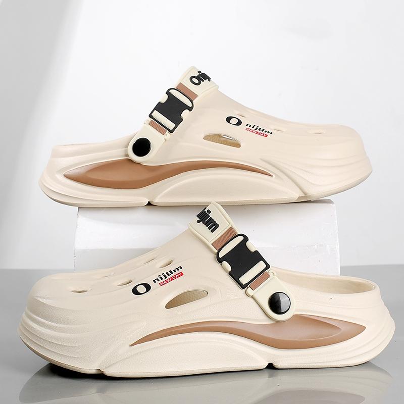 Summer Men'S Beach Clogs Outdoor Sandals Breathable Eva Slippers Soft Slides New Mens Casual Garden Shoe Male Beach Slippers