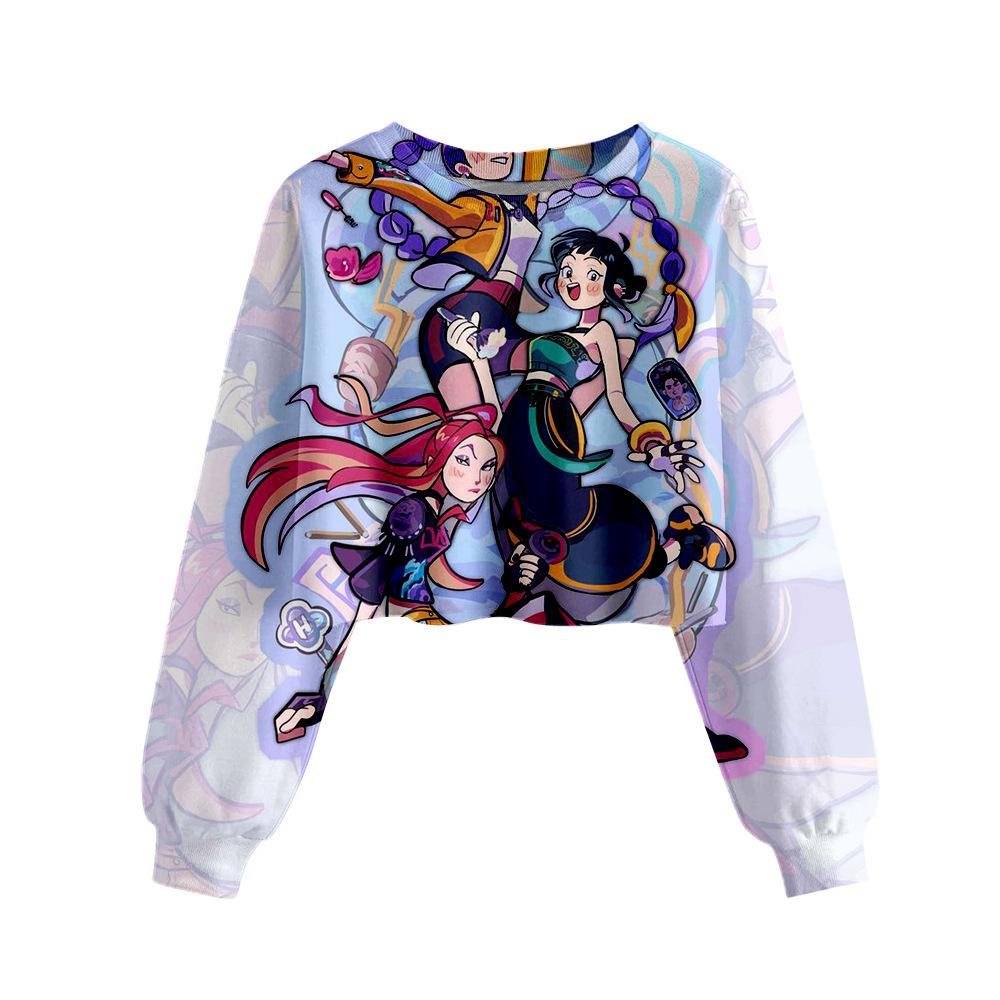 K-pop Pattern 3D Printing Girls Casual Short Pullover Sweater 100 2990₽