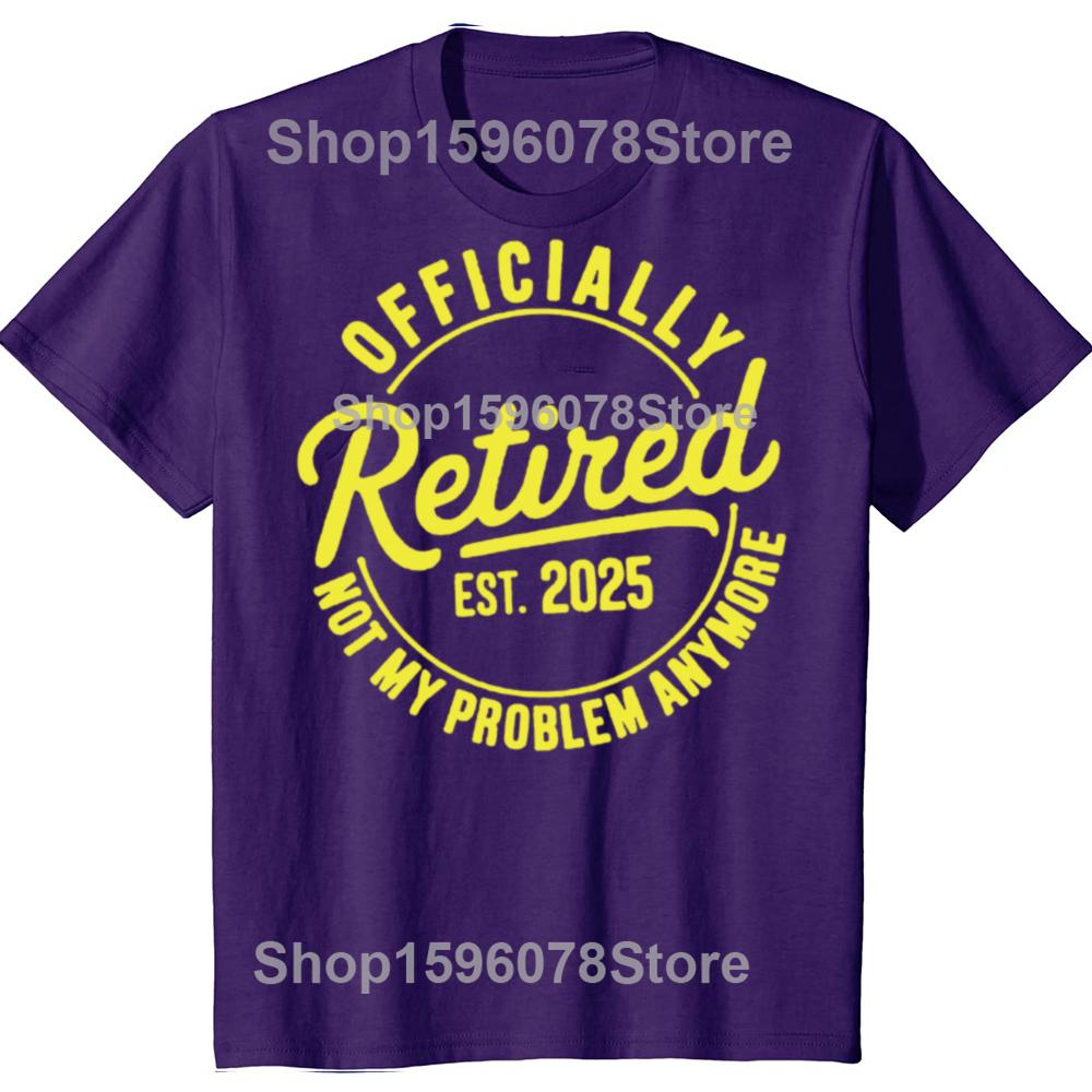 XIXI Fashion Met pensioen in 2025 Niet meer mijn probleem Vintage Grappig T-shirt Humor Grappige Letters Bedrukte Tee Opa Vader Pensioen Cadeau 4XL