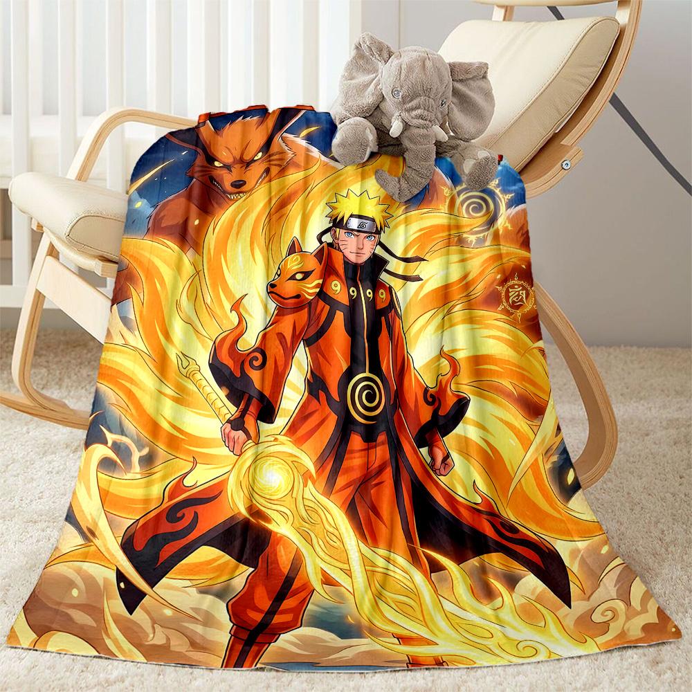 Naruto And Nine-tailed Fox Suitable Blanket for Offices, Travel, Living Rooms Also a Good Gift for Friends and Family Suitable for All Seasons.