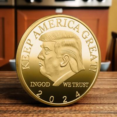 2024 amerikanische Trump-Gedenkmünze Europäische und amerikanische vergoldete Münzen Silbermünzen Kreative dekorative Münzen Spielrequisiten Geschenke