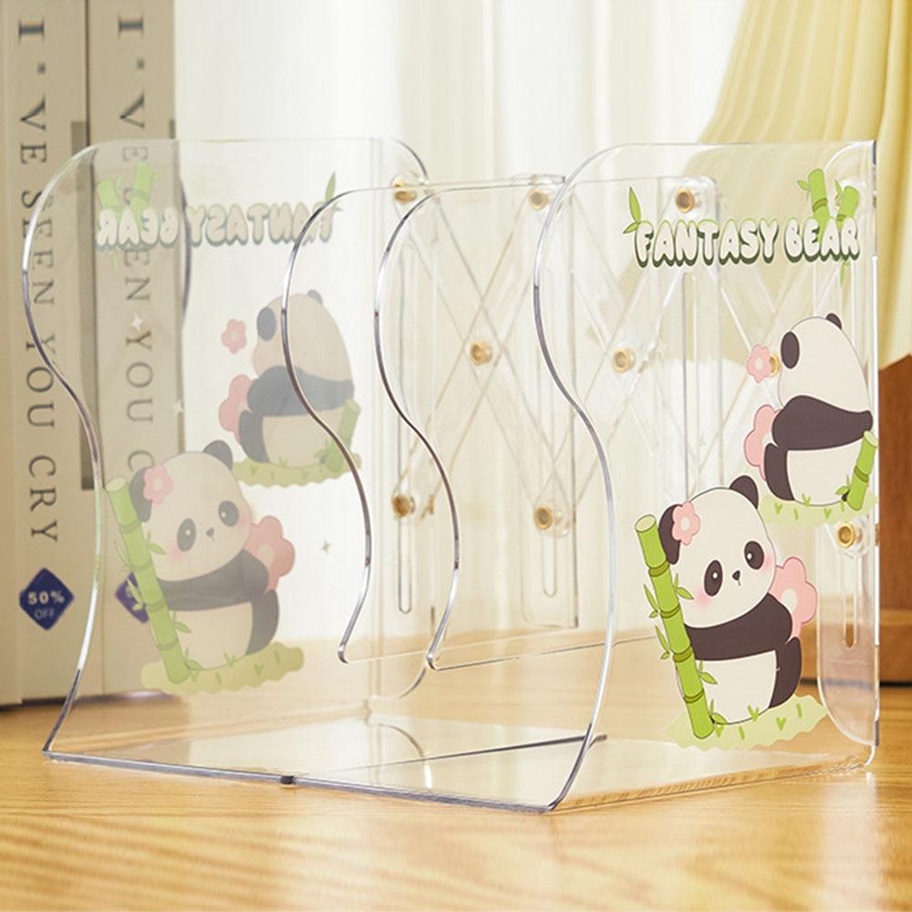 

Transparent Adjustable Bookend Retractable Desk Book Holder Book Support Rack Stationary Style 4