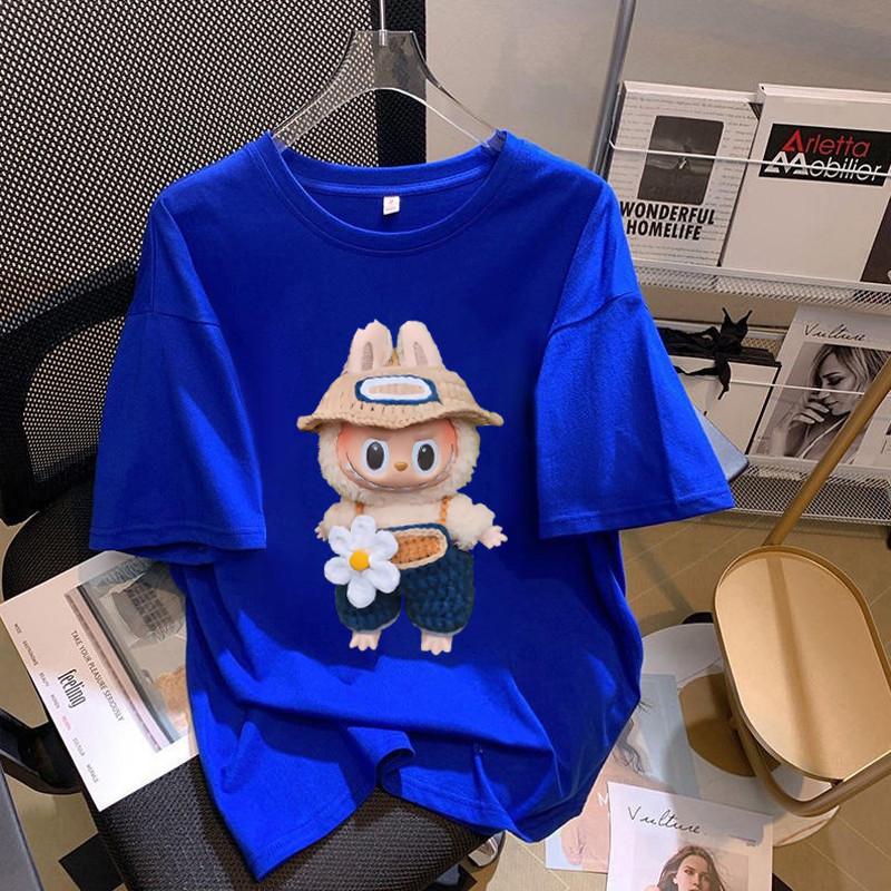 COD Labubu T Shirt Women Lengan Pendek Labubu Men Unisex Adult Korean Style Crew Neck Tshirt