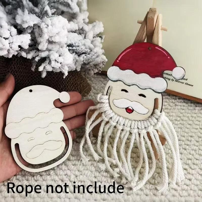 Top Quality 24Pcs Wooden Santa Claus Ornaments Set for DIY Painting Christmas Crafts Birthday Decorations Home Festive Accents